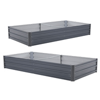 Home Ready Grey Raised Garden Bed Stand Galvanised Steel Planter