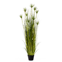 Purple Artificial Indoor Potted Papyrus Plant Tree Fake Simulation Decorative