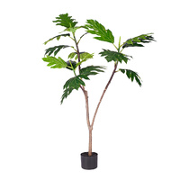 Artificial Natural Green Split-Leaf Philodendron Tree Fake Tropical Indoor Plant Home Office Decor