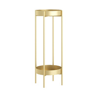 2 Layer 80cm Gold Metal Plant Stand Flower Pot Holder Corner Shelving Rack Indoor Display
