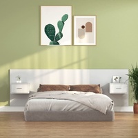 Bed Headboard with Cabinets Engineered Wood