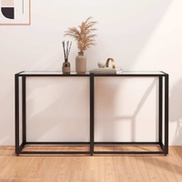 Console Table Transparent Tempered Glass