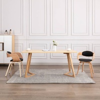 Dining Chairs Bent Wood and Faux Leather