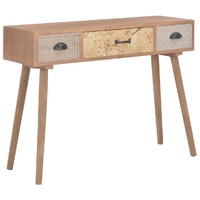 Console Table with 3 Drawers 100x30x73 cm Solid Pinewood