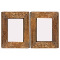 Photo Frames 2 pcs Solid Reclaimed Wood and Glass