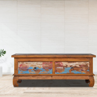 Jenks TV Cabinet 110x35x40 cm Reclaimed Teak Wood