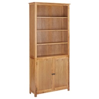 Bookcase with 2 Doors Solid Oak Wood