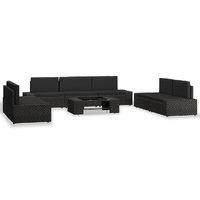 8 Piece Garden Lounge Set Poly Rattan
