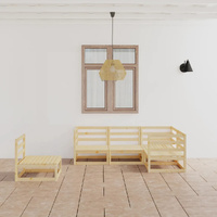 5 Piece Garden Lounge Set Solid Pinewood