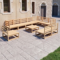 11 Piece Garden Lounge Set Solid Pinewood