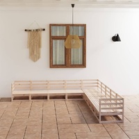 9 Piece Garden Lounge Set Solid Pinewood
