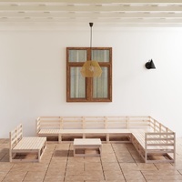 11 Piece Garden Lounge Set Solid Pinewood