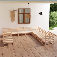 11 Piece Garden Lounge Set Solid Pinewood