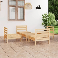 5 Piece Garden Lounge Set Solid Pinewood