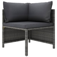 Sectional Sofa with Cushions Poly Rattan