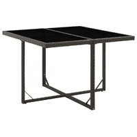 Garden Table 109x107x74 cm Poly Rattan and Glass
