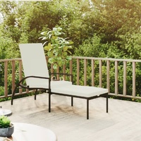Sun Lounger with Footrest PE Rattan