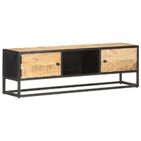 Harpenden TV Cabinet with Carved Door Rough Mango Wood