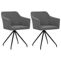 Swivel Dining Chairs 2 pcs Fabric