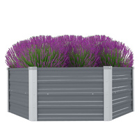 Raised Garden Bed 129x129x46 cm Galvanised Steel