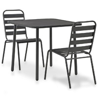 Bistro Set Steel Dark Grey