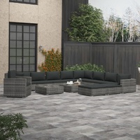 13 Piece Garden Lounge Set with Cushions Poly Rattan