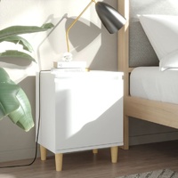 Hackensack Bed Cabinet with Solid Wood Legs 40x30x50 cm
