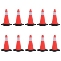 Reflective Traffic Cones with Heavy Bases 10 pcs
