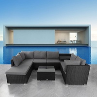 Large Modular Outdoor Ottoman Lounge Set