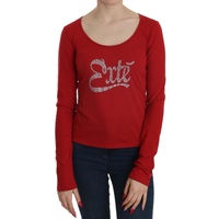 Round Neck Long Sleeve Crystal Embellished Top Blouse Women