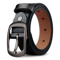 Genuine Leather 110-120CM Womens Belt Pin Buckle Top Layer Cow Leather