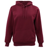 Adult Unisex Men's Basic Plain Hoodie Pullover Sweater Sweatshirt Jumper XS-8XL, Burgundy