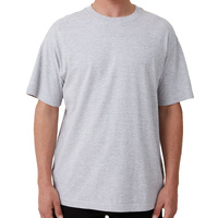 Adult 100% Cotton T-Shirt Unisex Men's Basic Plain Blank Crew Tee Tops Shirts, Grey