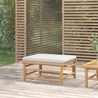Garden Footstool with Cushion Bamboo