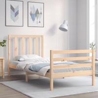 Bed Frame with Headboard Solid Wood