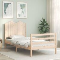 Bed Frame with Headboard Solid Wood