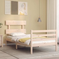 Bed Frame with Headboard Solid Wood
