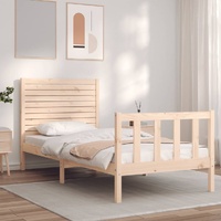 Bed Frame with Headboard Solid Wood