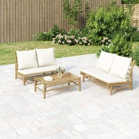 Garden Bench with Cushions Bamboo