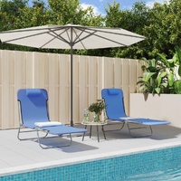 Folding Sun Loungers 2 pcs Textilene and Steel