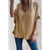 Azura Exchange Ruffle Trim Oversize Blouse