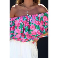 Azura Exchange Off-Shoulder Tiered Ruffle Blouse