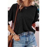 Azura Exchange Smocked 3/4 Sleeve Casual Loose Top