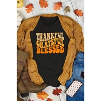 Azura Exchange Thankful Grateful Blessed Graphic Tee