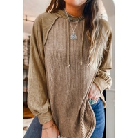 Azura Exchange Waffled Expose Seam Drawstring Hoodie