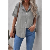 Azura Exchange Denim Shirt with Turn-down Collar