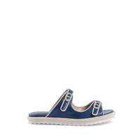 Leather Double Strap Flat Sandal