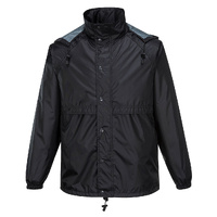 HUSKI STRATUS RAIN JACKET Waterproof Workwear Concealed Hood Windproof Packable