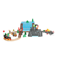 Toy Train Set Track DIY Wooden - Model-C8D364