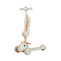 BoPeep Foldable Kids Scooter Flip-able Seat Beige - Model-9299DB